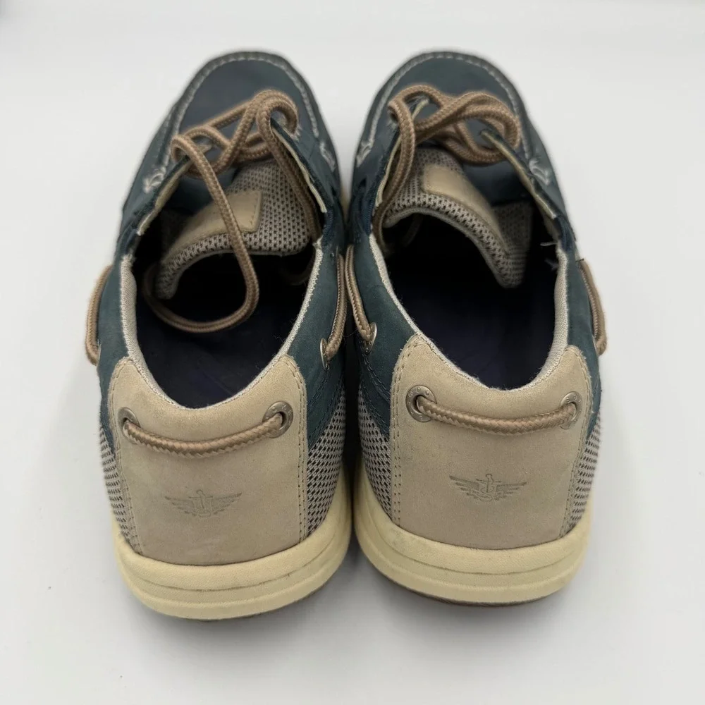 Dockers Mens Navy Blue Leather Mesh Boat Shoes Nautical Loafers Size 7.5 M WOB